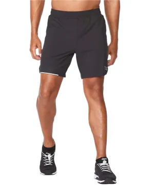 2XU Aero 7 Inch Men's Running Shorts (Black/Silver)