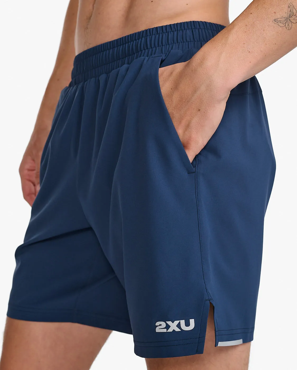 2XU Aero 7 Inch Men's Running Shorts (Midnight/Silver Reflective)