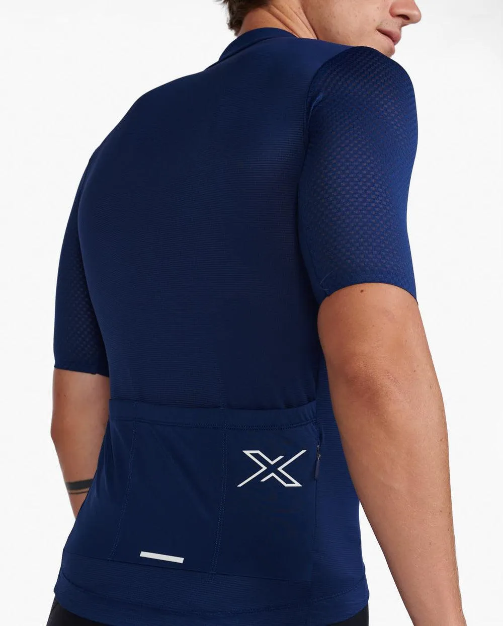 2XU Aero Mens Cycling Jersey (Medieval/White Reflective)