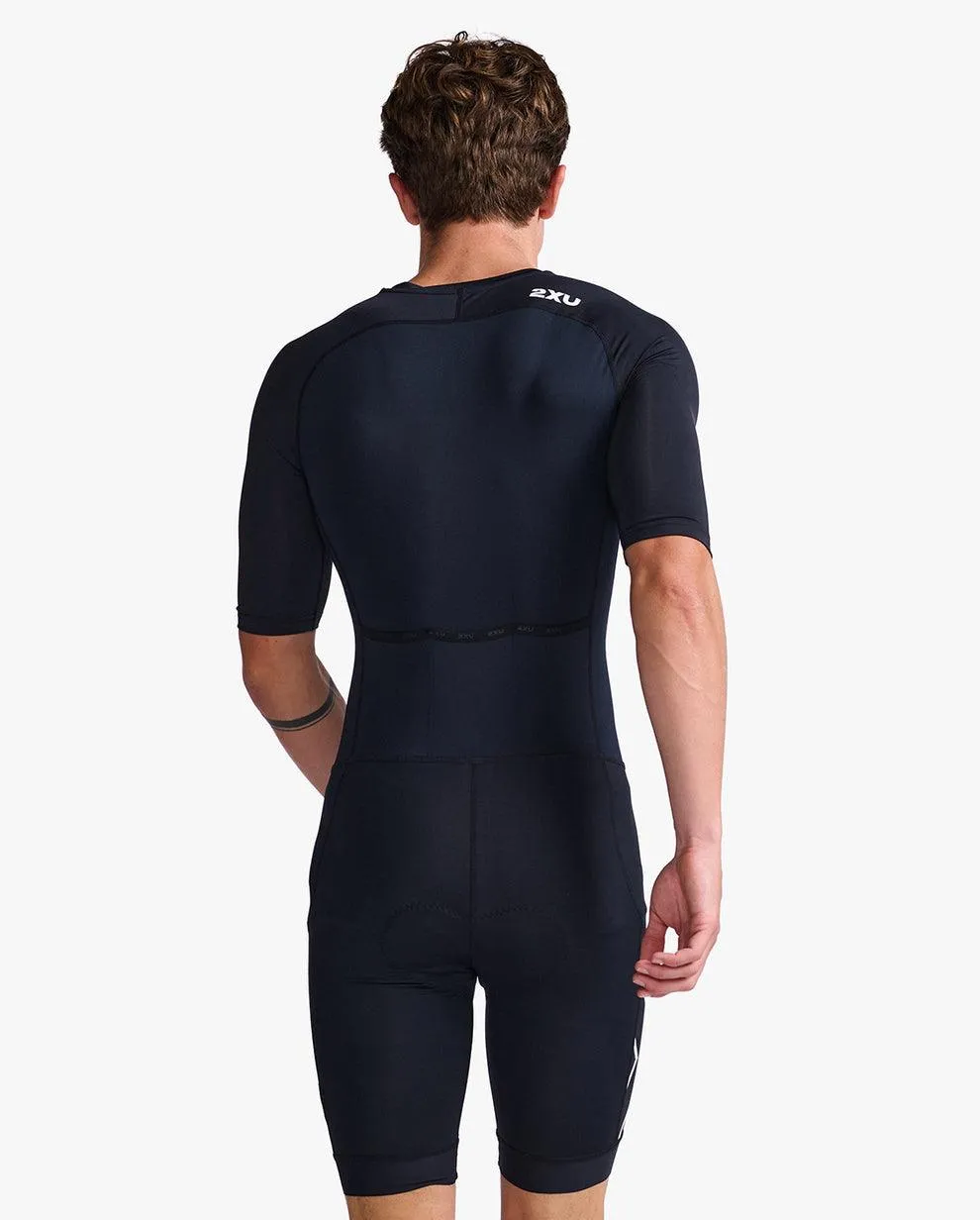 2XU Core Sleeved Men's Triathlon Suit (Black/White)