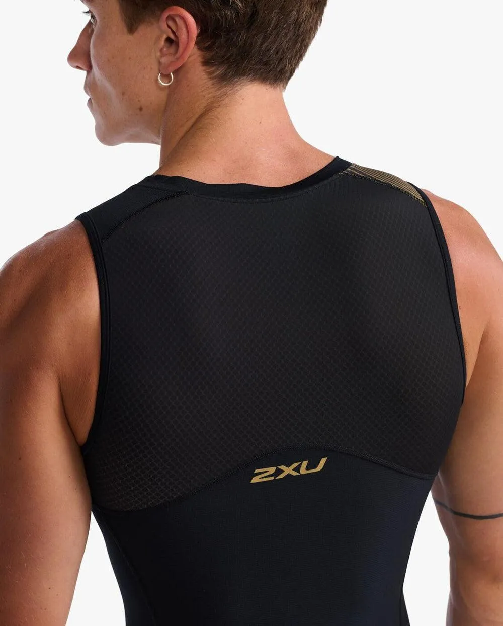 2XU Light Speed Front Zip Men's Triathlon Suit (Black/Gold)