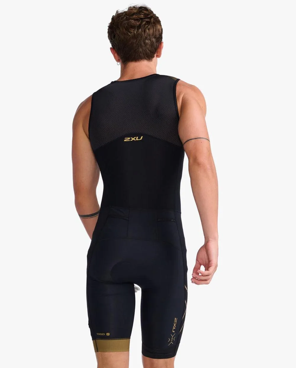 2XU Light Speed Front Zip Men's Triathlon Suit (Black/Gold)