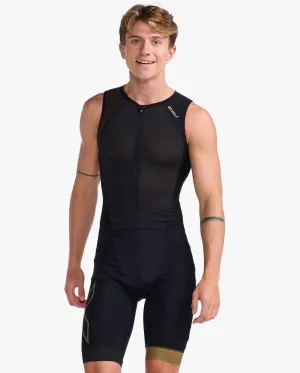 2XU Light Speed Front Zip Men's Triathlon Suit (Black/Gold)