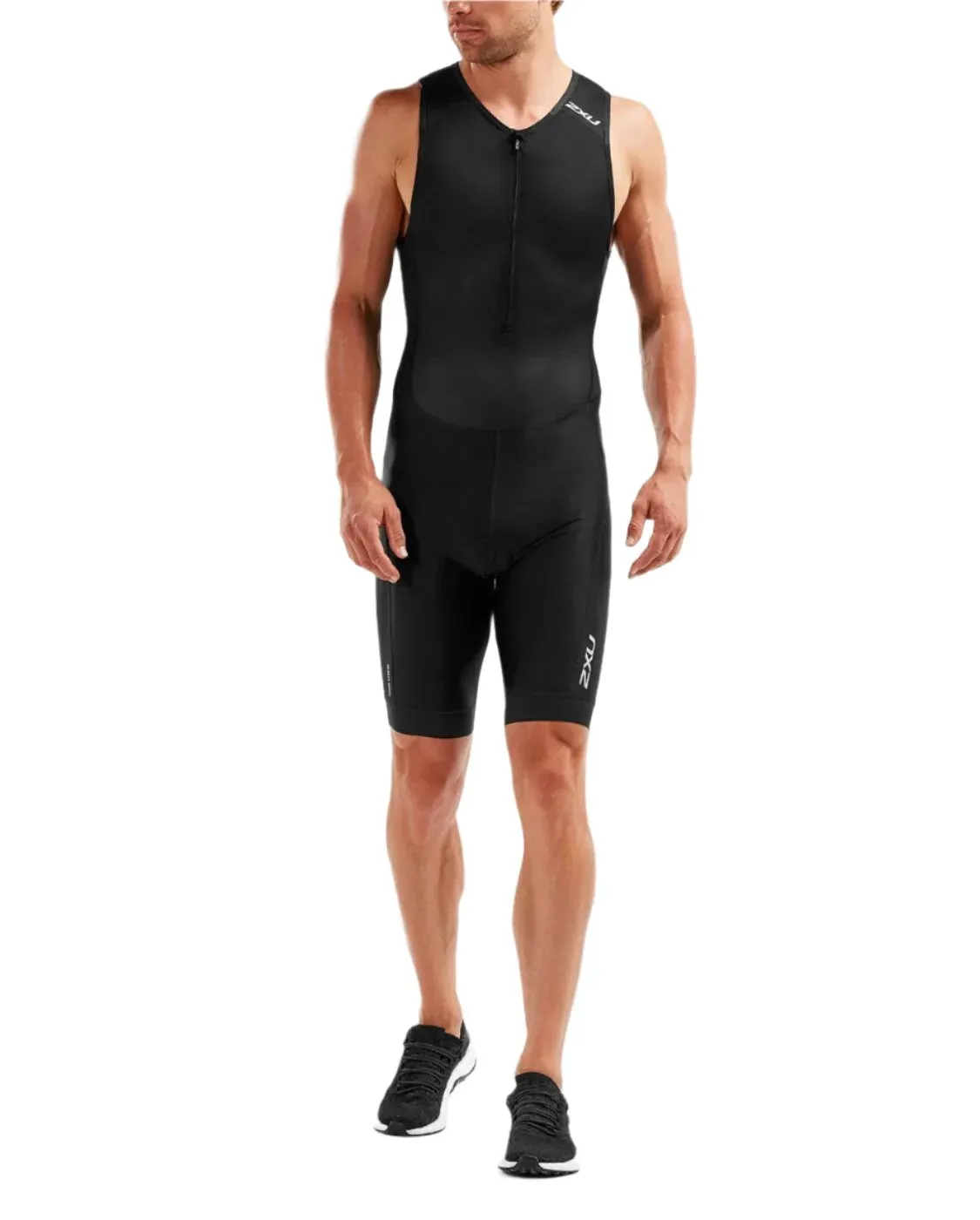 2XU Perform Front Zip Men's Triathlon Suit (Black/Black)