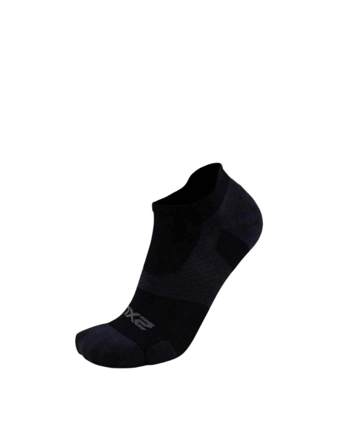 2XU Vectr Light Cushion No Show Unisex Compression Socks (Black/Titanium)