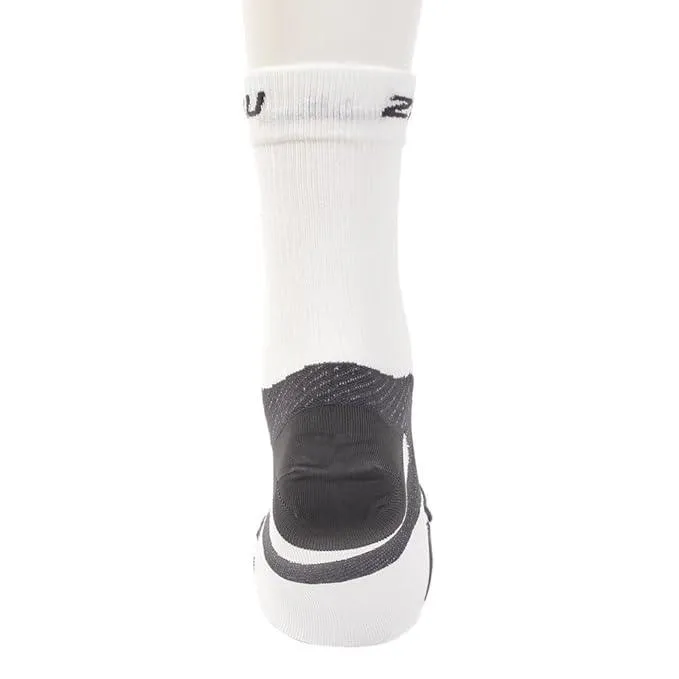 2XU Vectr Ultralight Crew Unisex Running Socks (White/Grey)