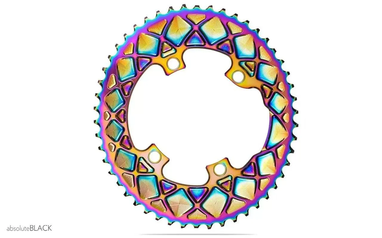 AbsoluteBlack Oval 10/11/12 Speed Chainring (Rainbow)