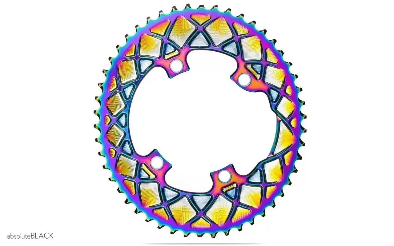 AbsoluteBlack Oval 10/11/12 Speed Chainring (Rainbow)