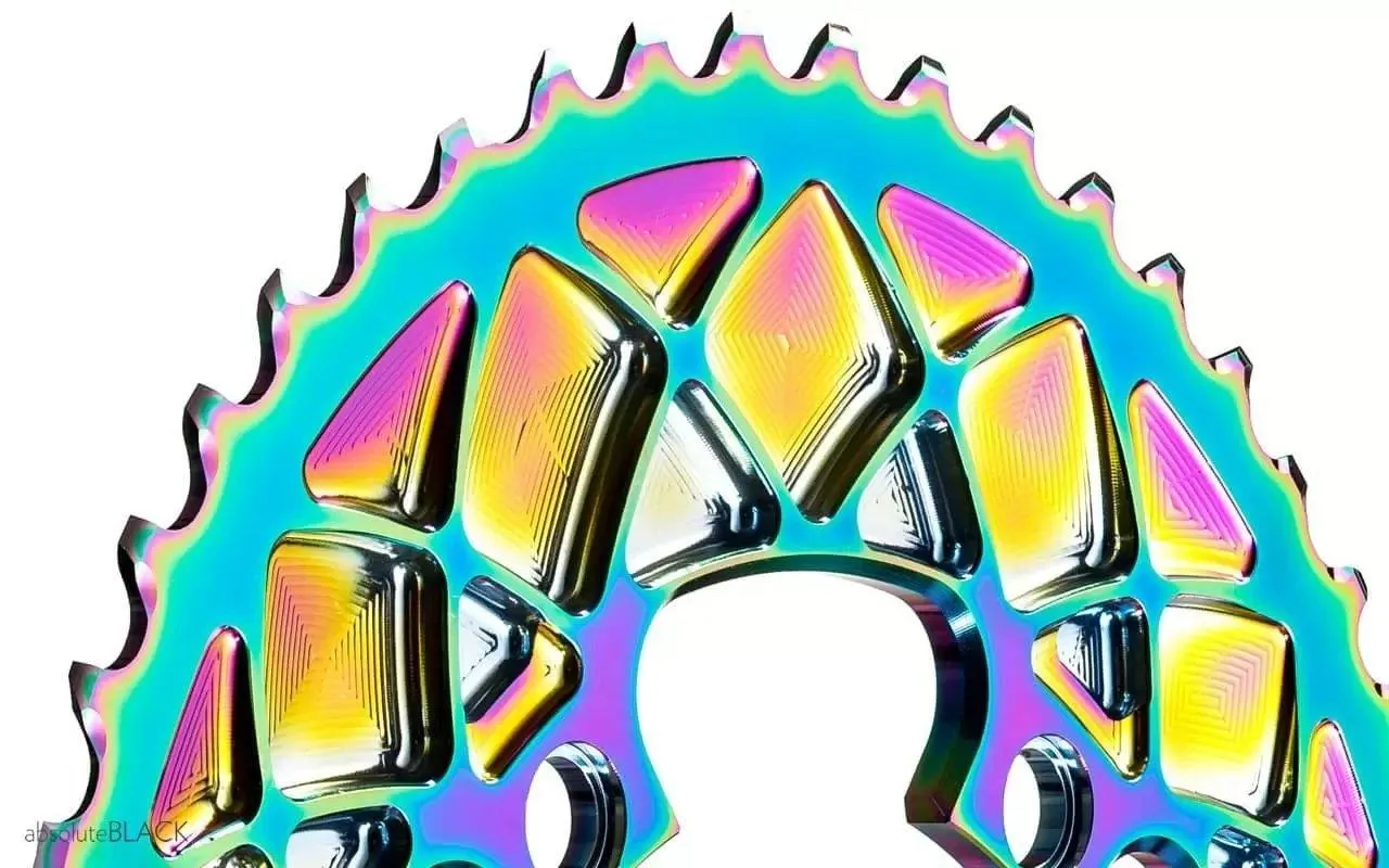 AbsoluteBlack Oval 10/11/12 Speed Chainring (Rainbow)