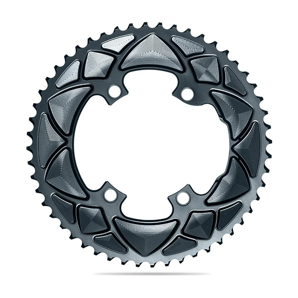 AbsoluteBlack Shimano 2x 110/4 Round 10/11/12 Speed Chainring (Black)