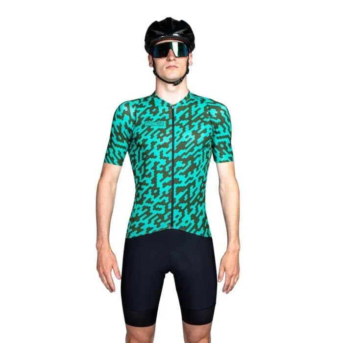 Bioracer Spitfire Noise Mens Cycling Jersey (Green)