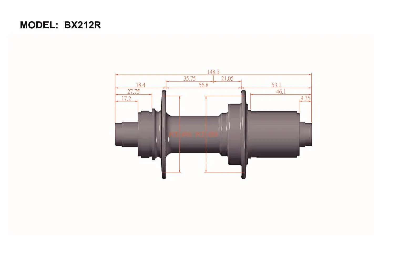 Bitex BX212 Disc Brake Rear Hub (Black)