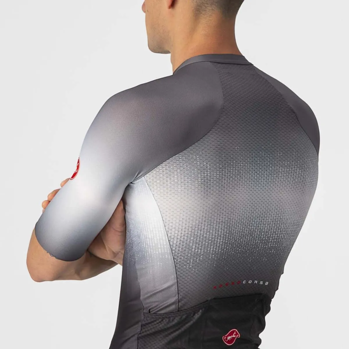 Castelli Aero Race 6.0 Mens Cycling Jersey (Light Black/Dark Gray)