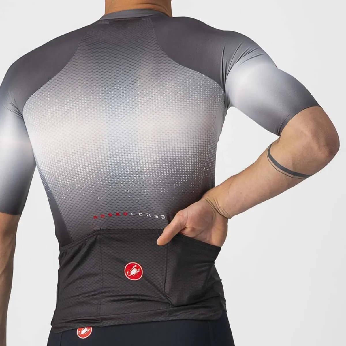 Castelli Aero Race 6.0 Mens Cycling Jersey (Light Black/Dark Gray)