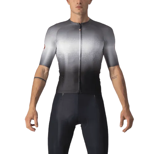 Castelli Aero Race 6.0 Mens Cycling Jersey (Light Black/Dark Gray)