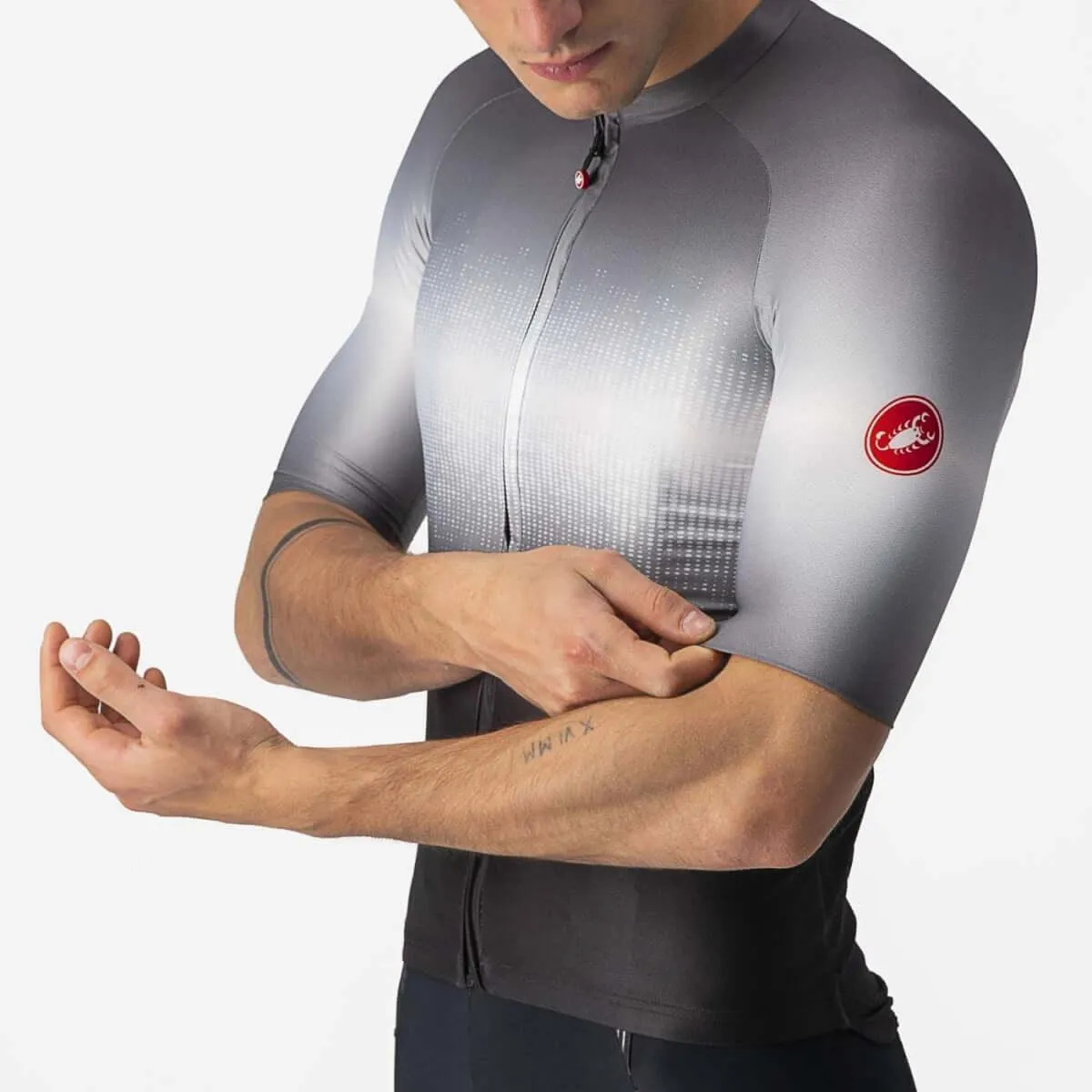 Castelli Aero Race 6.0 Mens Cycling Jersey (Light Black/Dark Gray)
