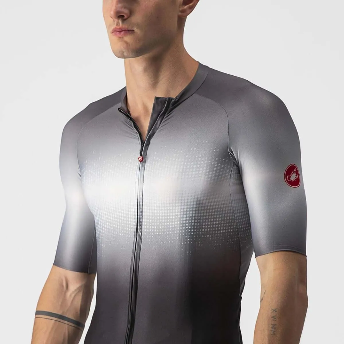Castelli Aero Race 6.0 Mens Cycling Jersey (Light Black/Dark Gray)
