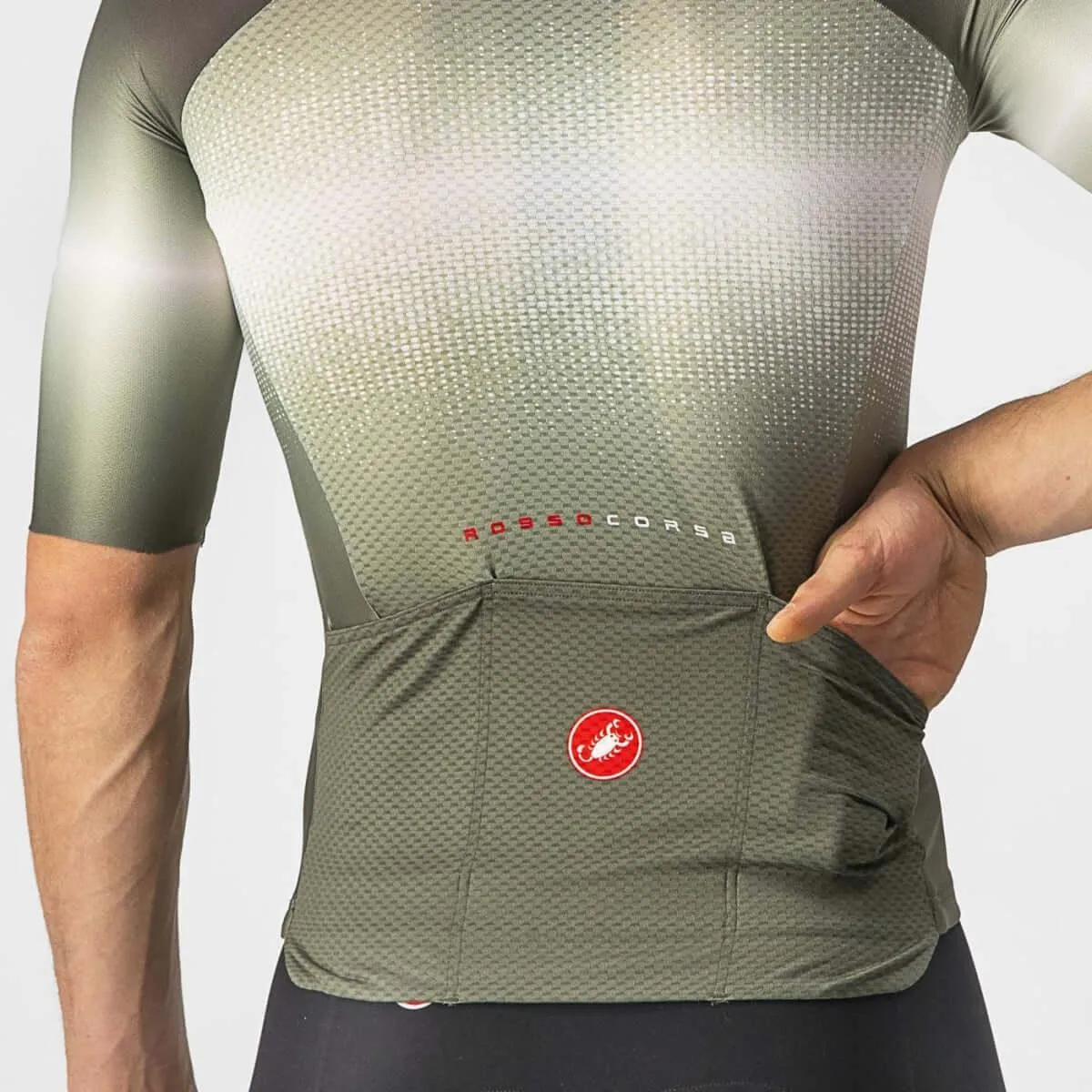 Castelli Aero Race 6.0 Mens Cycling Jersey (Military Green/Light Black)