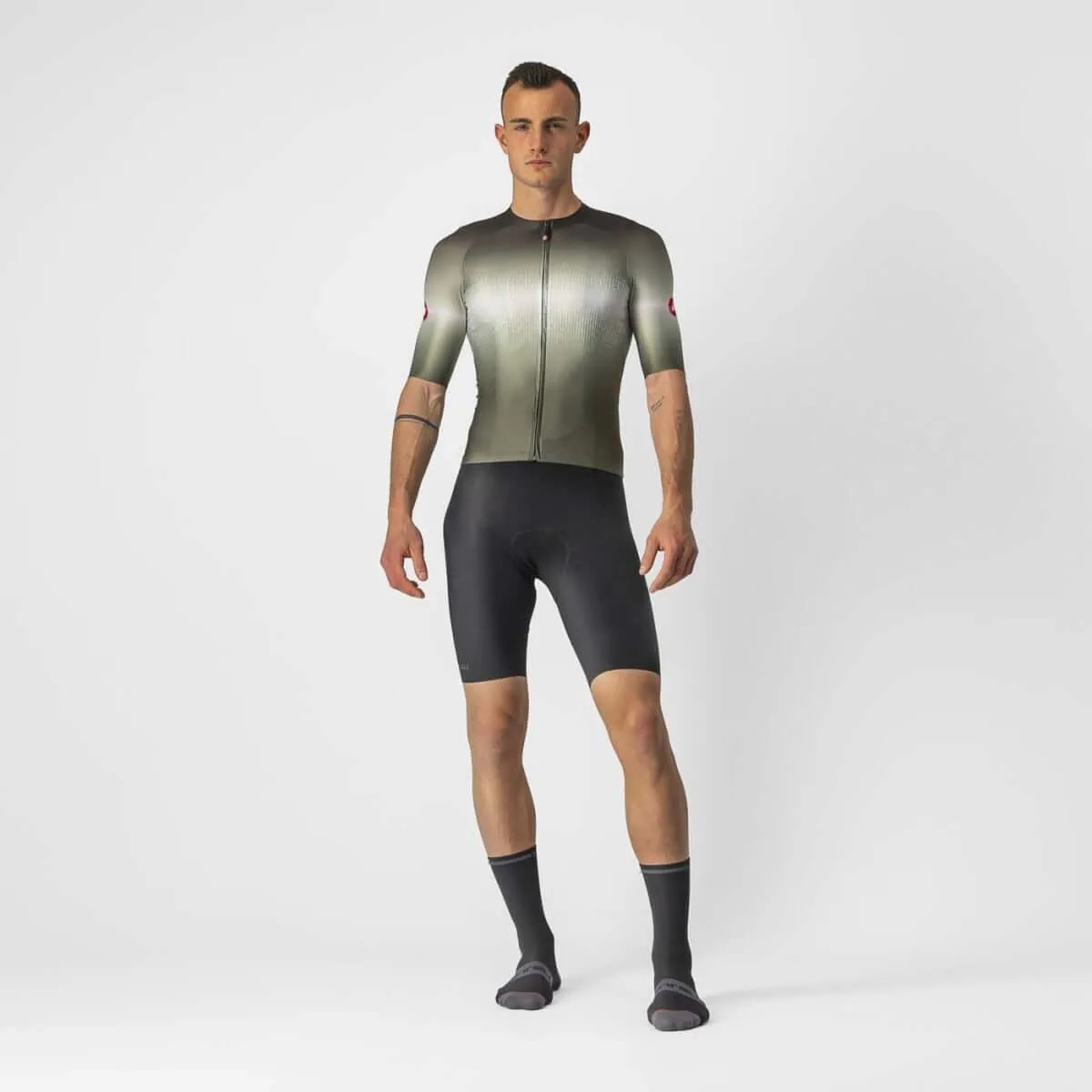 Castelli Aero Race 6.0 Mens Cycling Jersey (Military Green/Light Black)