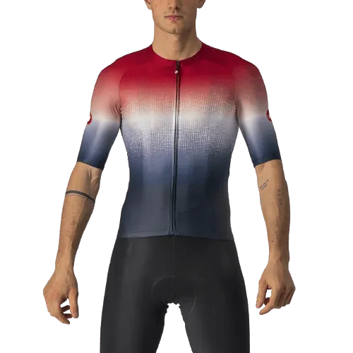 Castelli Aero Race 6.0 Mens Cycling Jersey (Savile Blue/Pro Red)