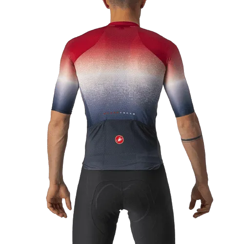Castelli Aero Race 6.0 Mens Cycling Jersey (Savile Blue/Pro Red)