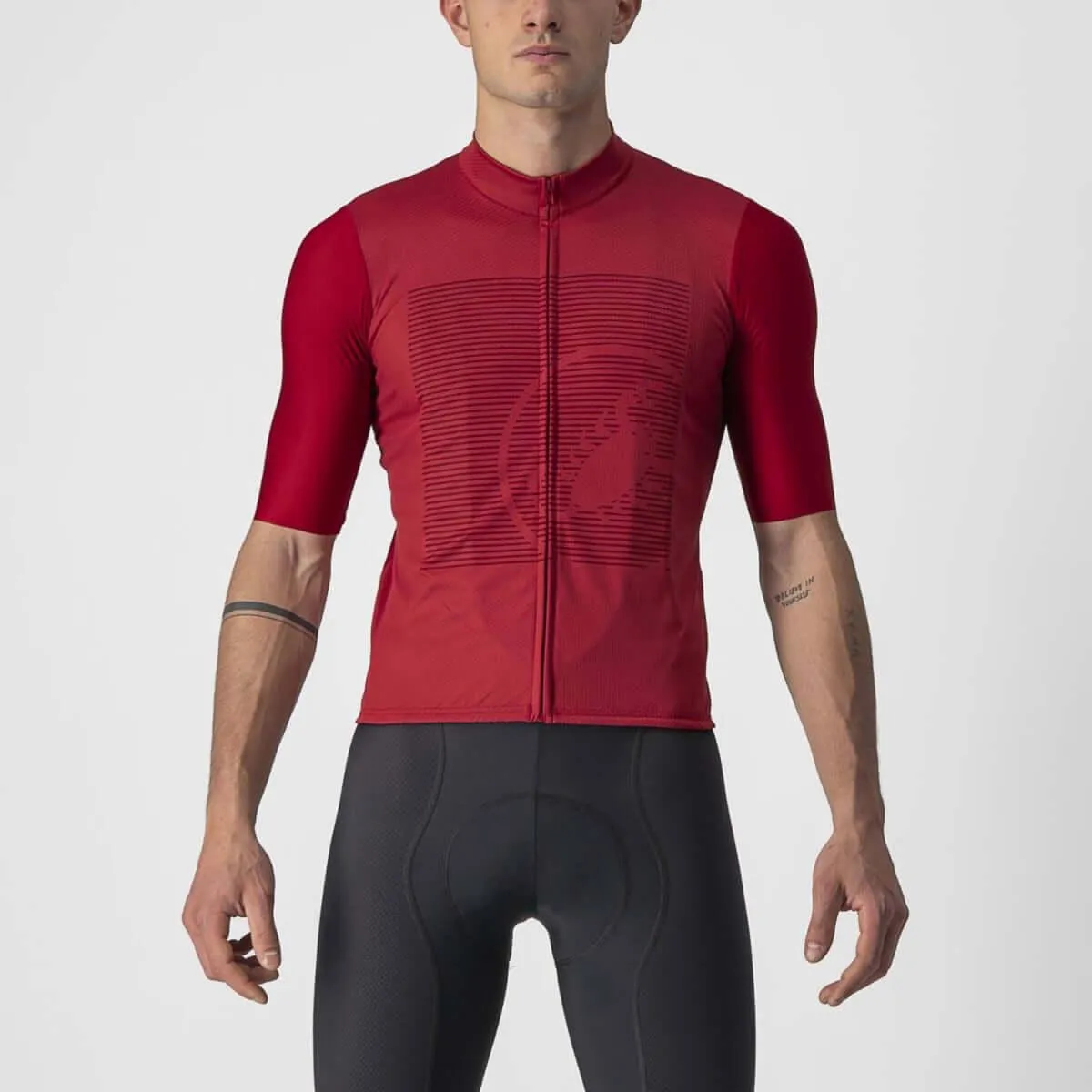 Castelli Bagarre Mens Cycling Jersey (Pro Red/Bordeaux)
