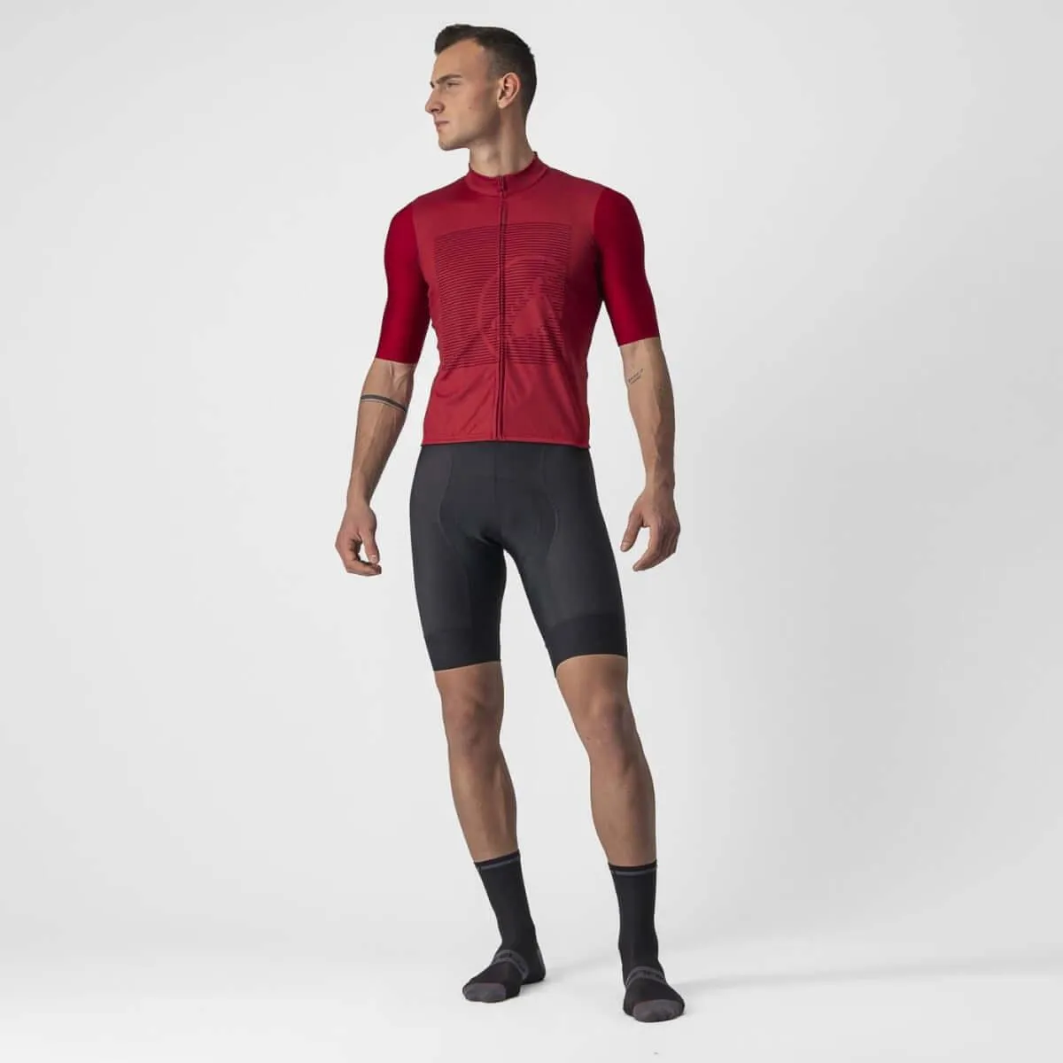 Castelli Bagarre Mens Cycling Jersey (Pro Red/Bordeaux)
