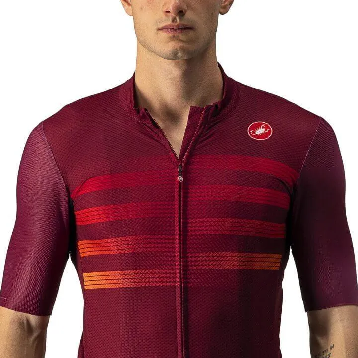 Castelli Endurance Pro Mens Cycling Jersey (Bordeaux/Red Orange)
