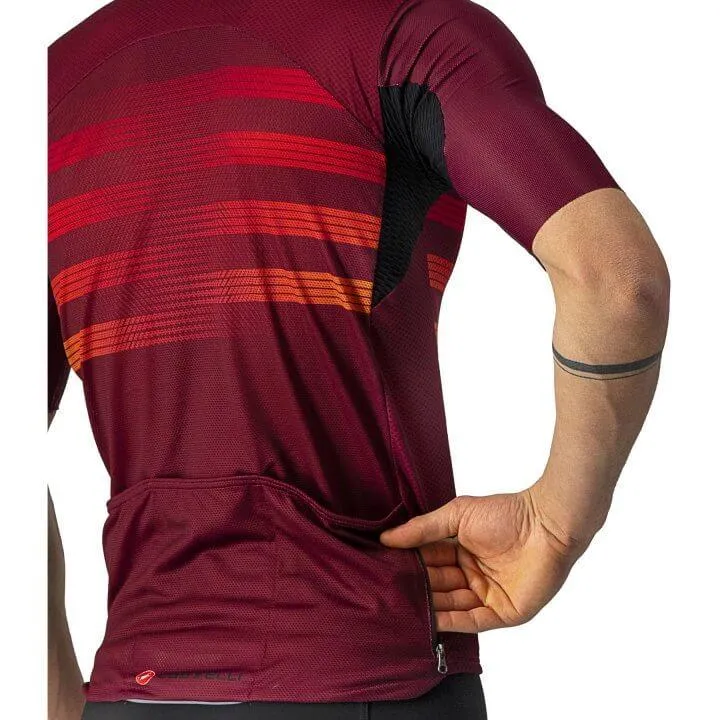 Castelli Endurance Pro Mens Cycling Jersey (Bordeaux/Red Orange)