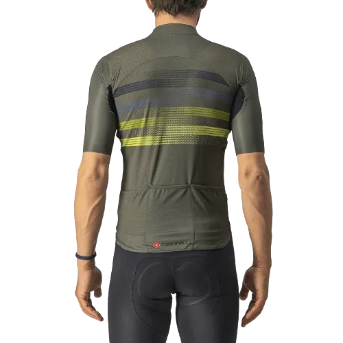 Castelli Endurance Pro Mens Cycling Jersey (Military Green/Blue/Sulphur)