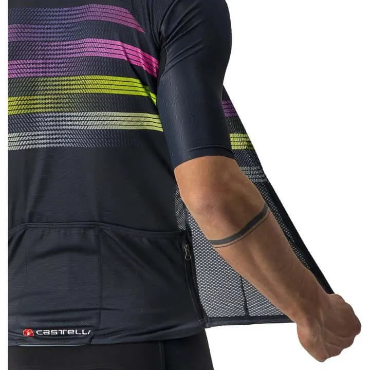 Castelli Endurance Pro Mens Cycling Jersey (Savile Blue/Pink/Electric Lime)
