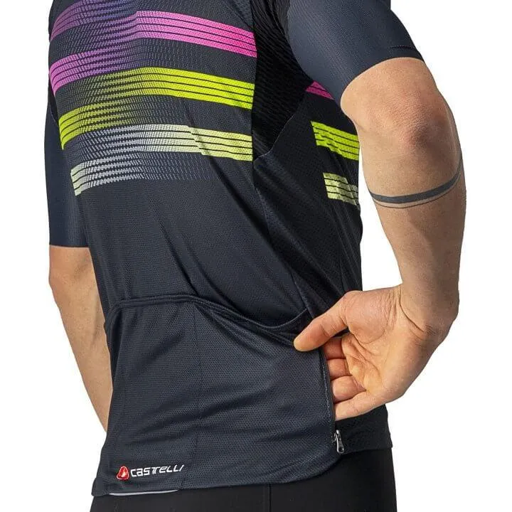 Castelli Endurance Pro Mens Cycling Jersey (Savile Blue/Pink/Electric Lime)