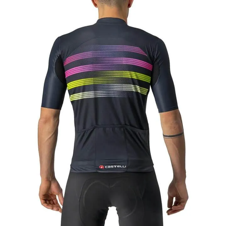 Castelli Endurance Pro Mens Cycling Jersey (Savile Blue/Pink/Electric Lime)