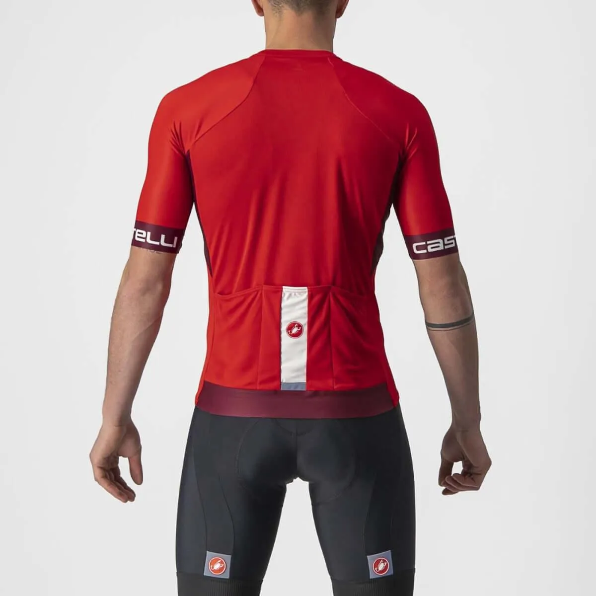 Castelli Entrata VI Mens Cycling Jersey (Red/Bordeaux/Ivory)