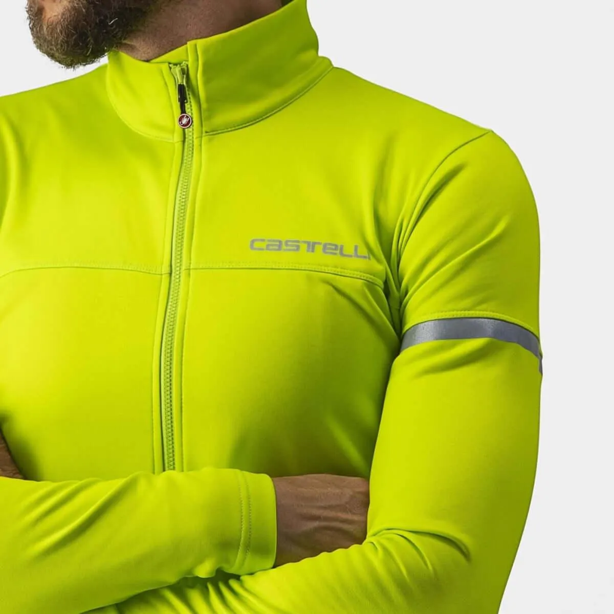 Castelli Fondo 2 Mens Cycling Jersey (Electric Lime/Silver Reflex)