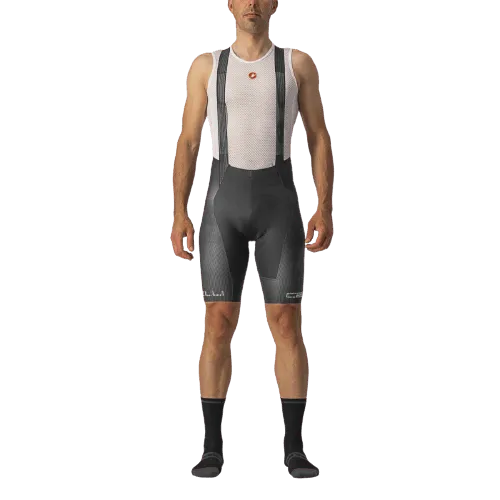 Castelli Free Aero RC Pro Mens Cycling Bibshorts (Dark Gray/White)