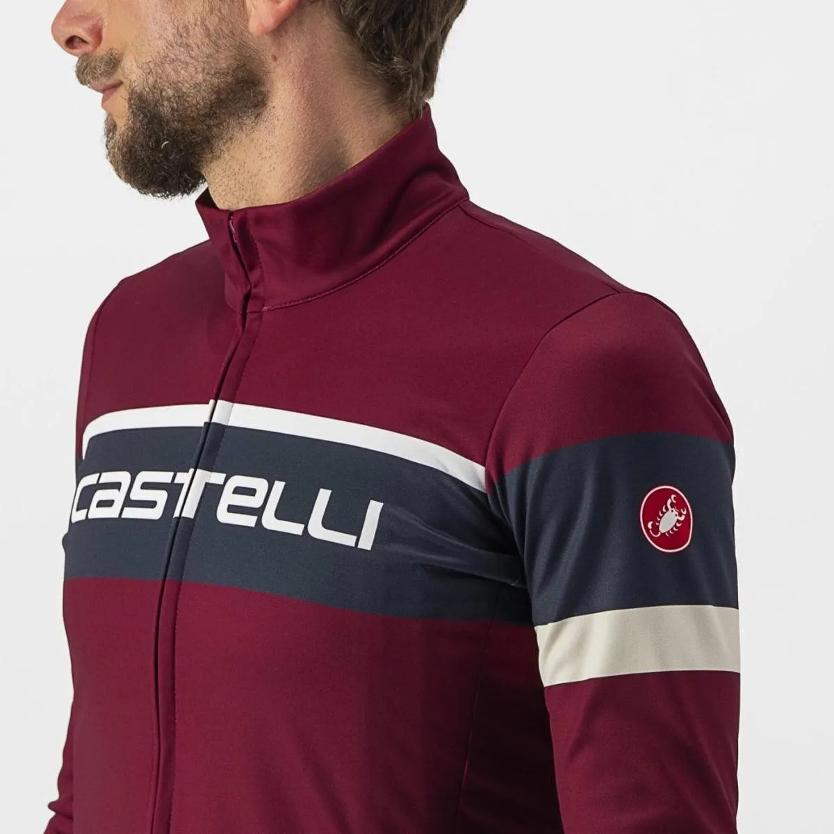 Castelli Passista Mens Cycling Jersey (Bordeaux/Savile Blue-Chalk)