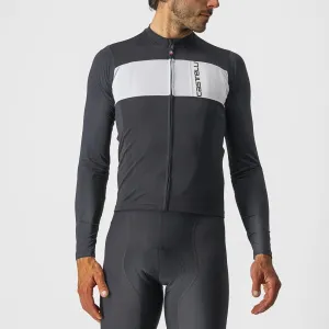 Castelli Prologo 7 Long Sleeve Mens Cycling Jersey (Light Black/Silver Gray/Ivory)