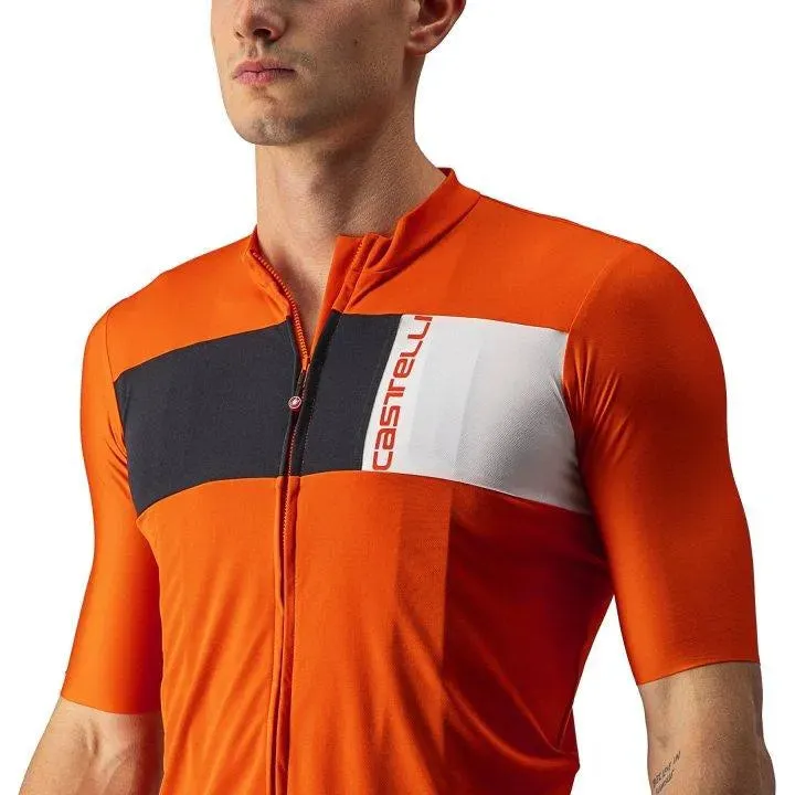 Castelli Prologo 7 Mens Cycling Jersey (Fiery Red/Light Black/Ivory)