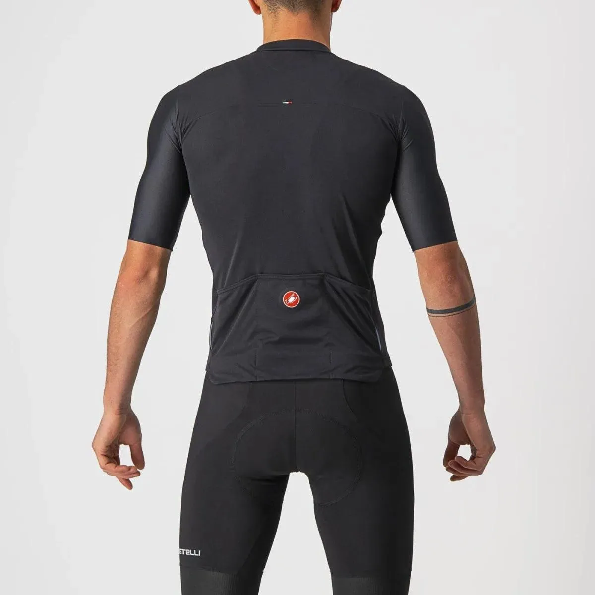 Castelli Prologo 7 Mens Cycling Jersey (Light Black/Silver Gray/Ivory)
