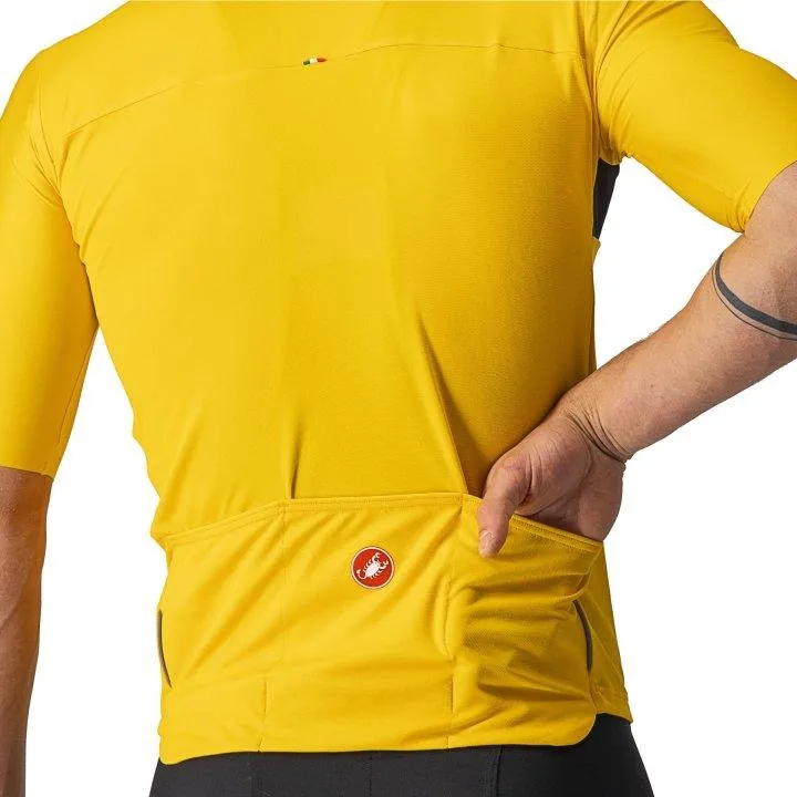 Castelli Prologo 7 Mens Cycling Jersey (Saffron/Light Black/Military Green)