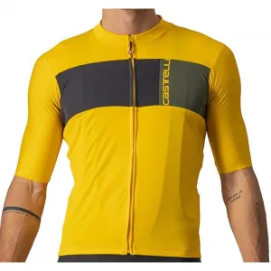 Castelli Prologo 7 Mens Cycling Jersey (Saffron/Light Black/Military Green)