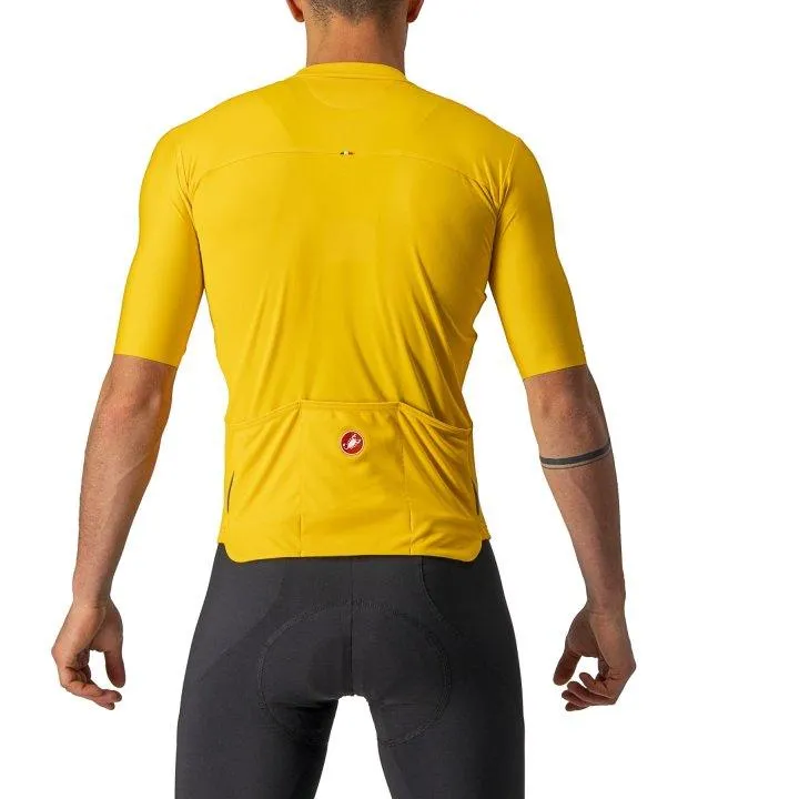 Castelli Prologo 7 Mens Cycling Jersey (Saffron/Light Black/Military Green)