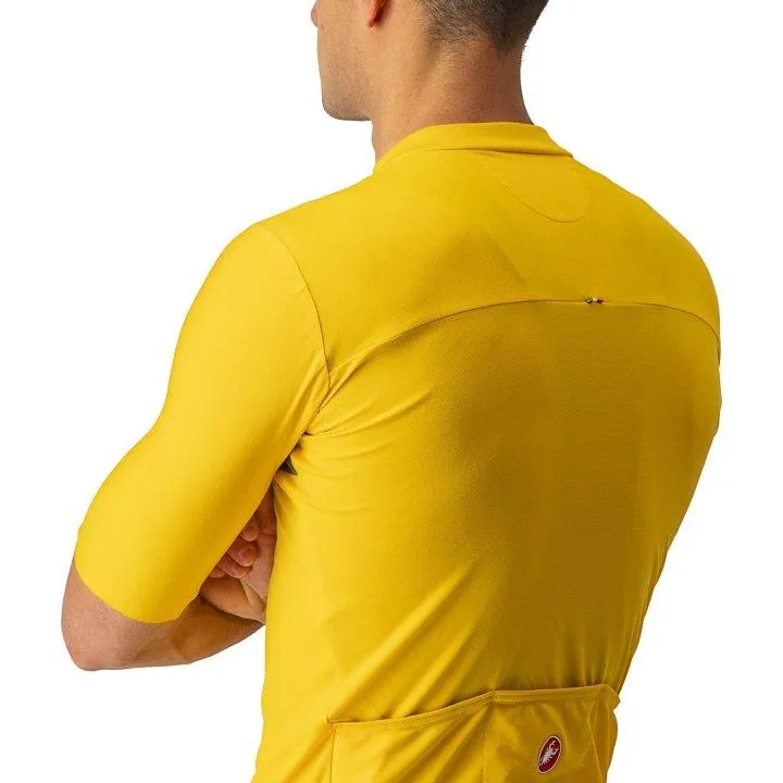 Castelli Prologo 7 Mens Cycling Jersey (Saffron/Light Black/Military Green)