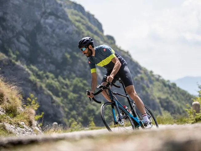Castelli Prologo VI Mens Cycling Jersey (Dark Gray/Vortex/Winter Sky)