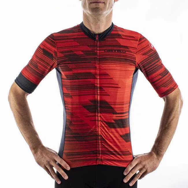 Castelli Rapido Mens Cycling Jersey (Red/Savile Blue)