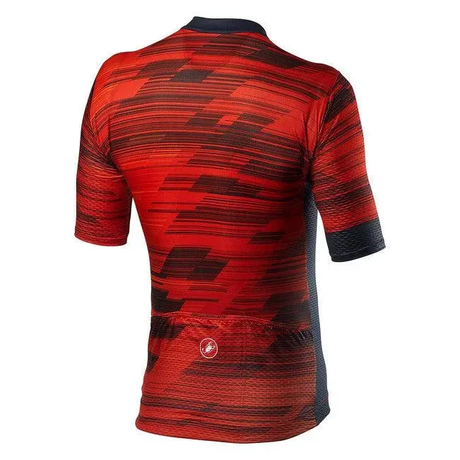 Castelli Rapido Mens Cycling Jersey (Red/Savile Blue)