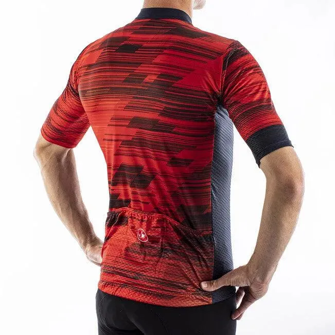 Castelli Rapido Mens Cycling Jersey (Red/Savile Blue)