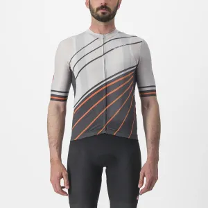 Castelli Speed Strada Men's Cycling Jersey (Moon Gray/Dark Gray Scarlet IB)