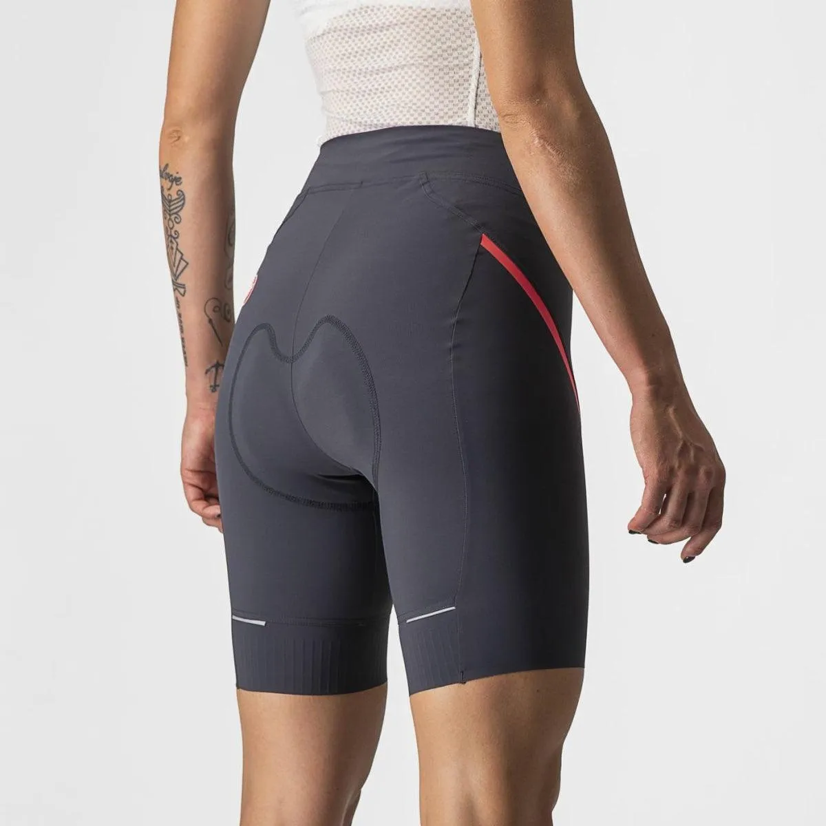 Castelli Velocissima 3 Womens Cycling Shorts (Dark Gray/Brilliant Pink)